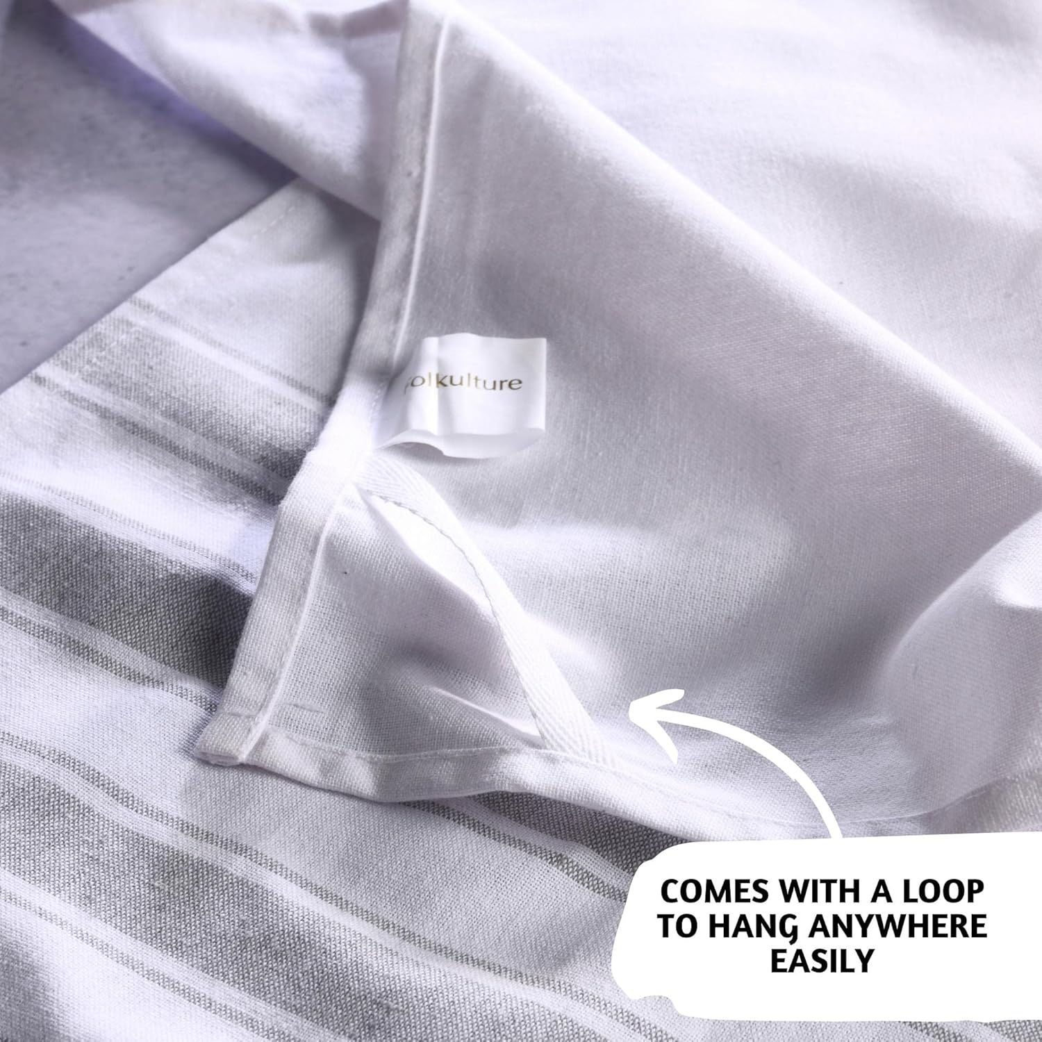 Folkulture 16" x 30" Set of 2 Hand Towel - Cabana Stripe - Gray