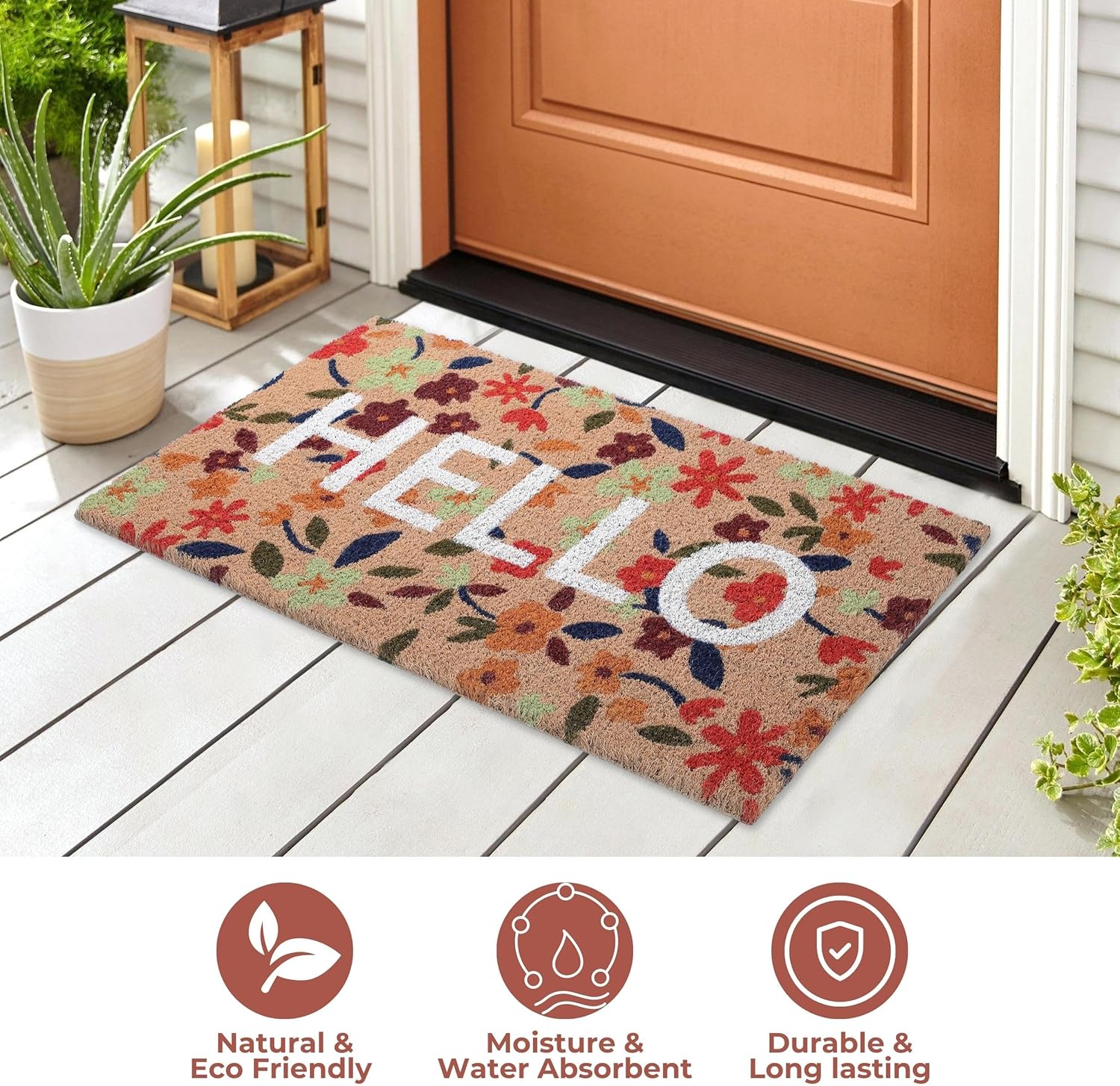 Folkulture Door Mat | (16 x 28) Welcome Matt or Doormat for Home Entrance | Durable & Anti Slip Coir Mats (Home)