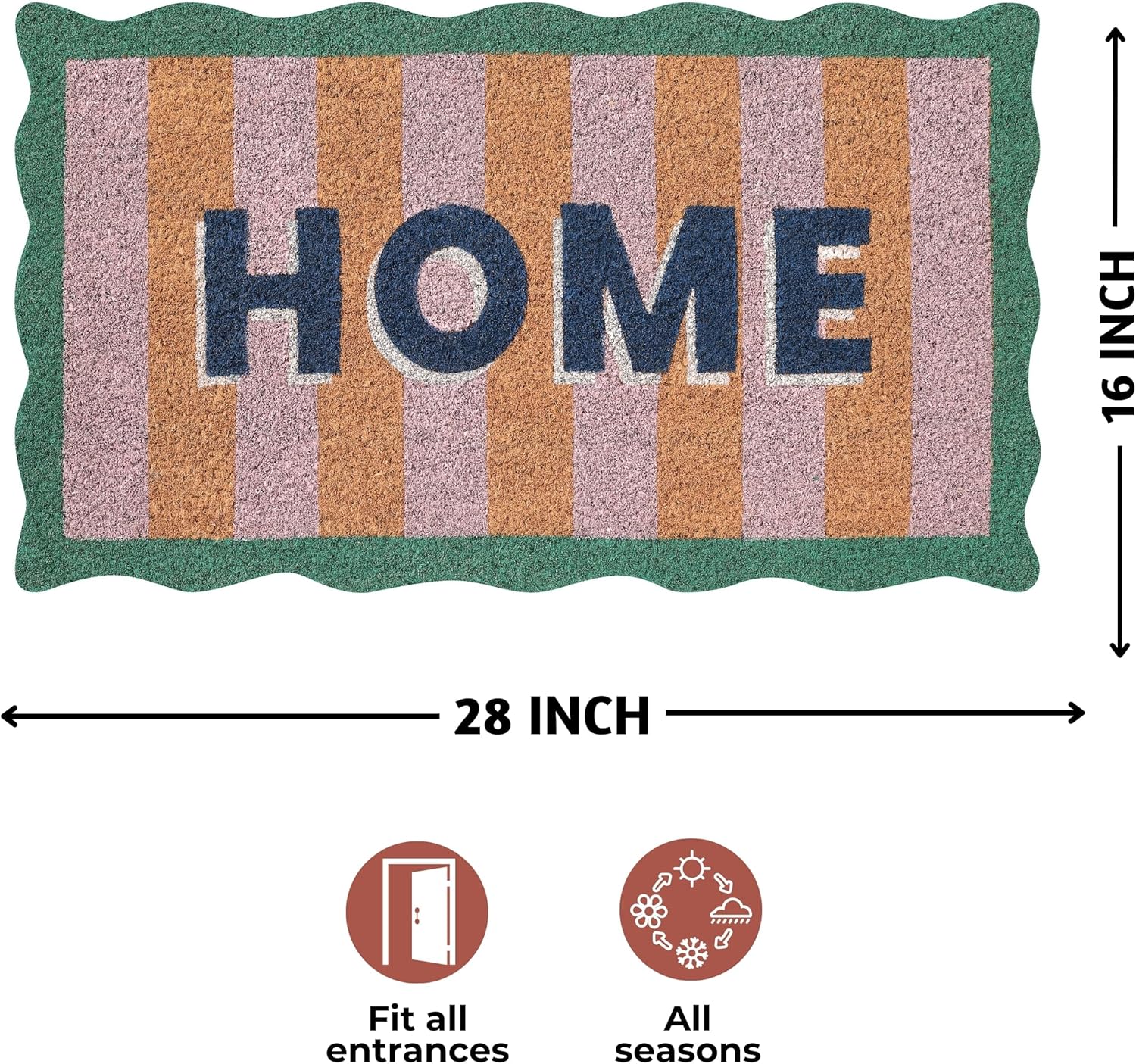 Folkulture 16 X 28" Coir Mats Scallop - Home
