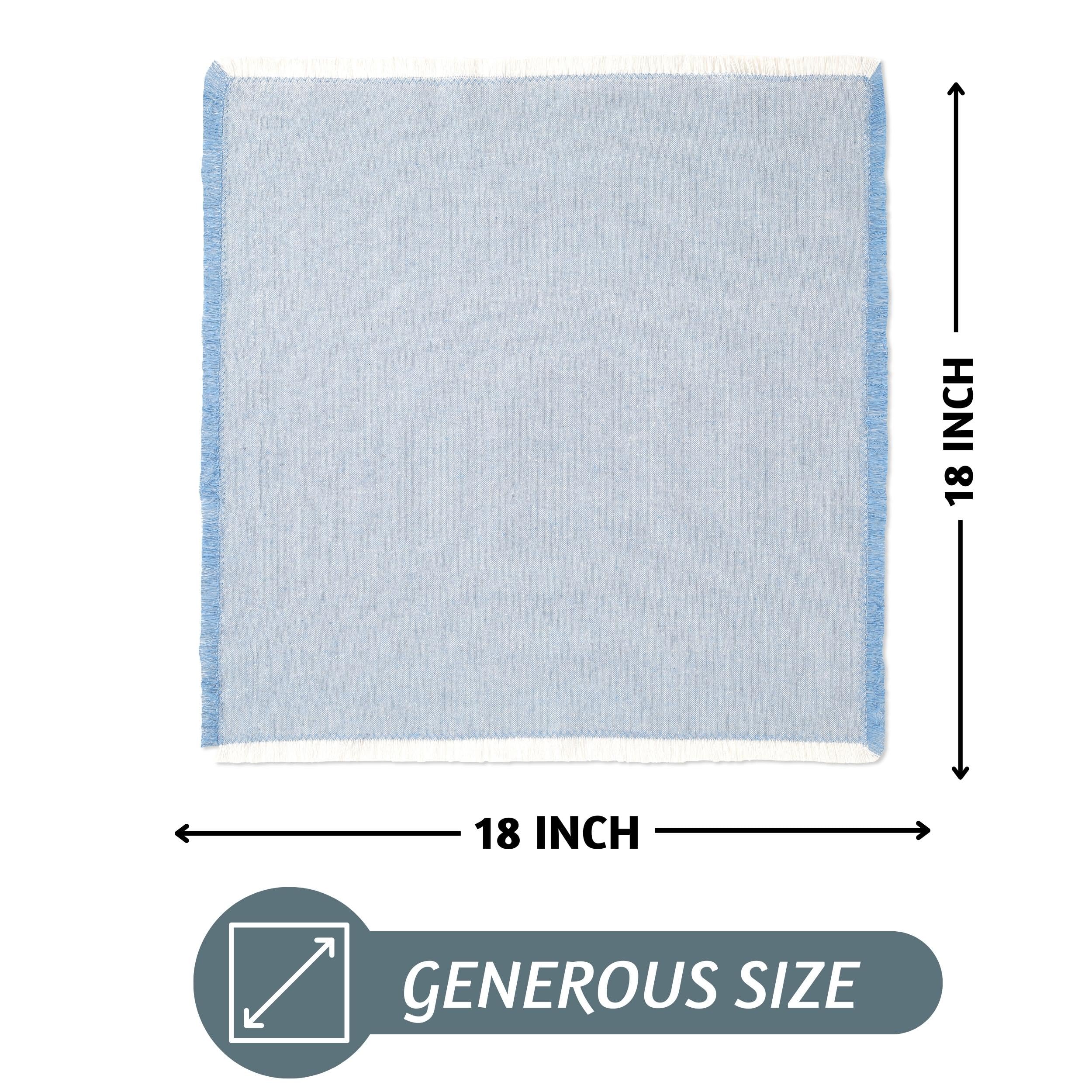 Folkulture Cloth Napkins Set of 12 (18 X 18") 100% Cotton Table Napkins for Parties | Reusable Linen Napkins for Guests &Home Décor (Aqua Blue)