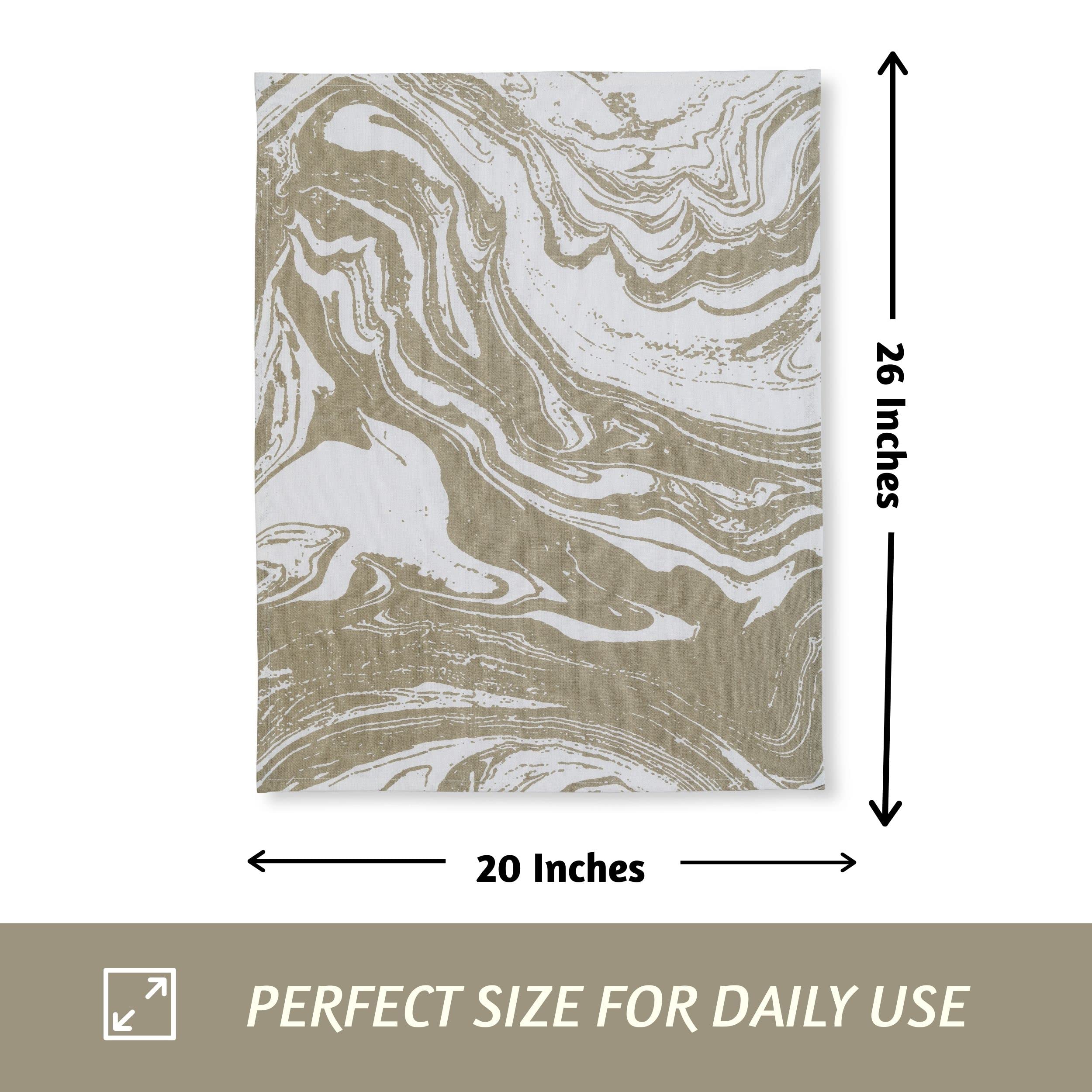 Folkulture 100% Cotton Dish Towels Set of 3 | 20" x 26” Boho Kitchen Tea Towels with Hanging Loop | Decorative & Absorbent Dishcloths Greece