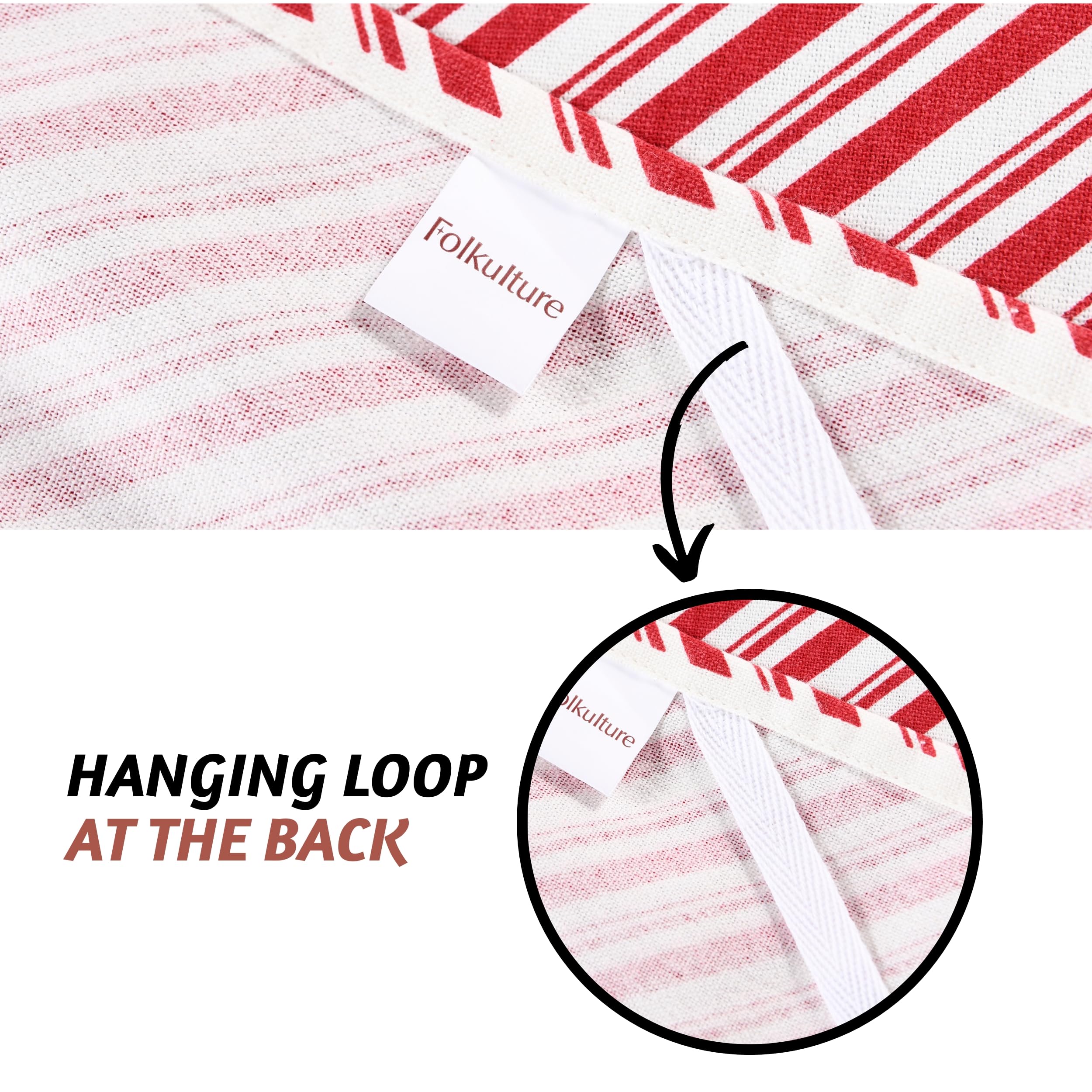 Folkulture Christmas Kitchen Towels Set of 3 for Christmas Decor, 26x20 Boho Tea Towels or Dish Towels Decorative, 100% Cotton Hand Towel for Farmhouse Décor, for Women or Mom, Get Lit