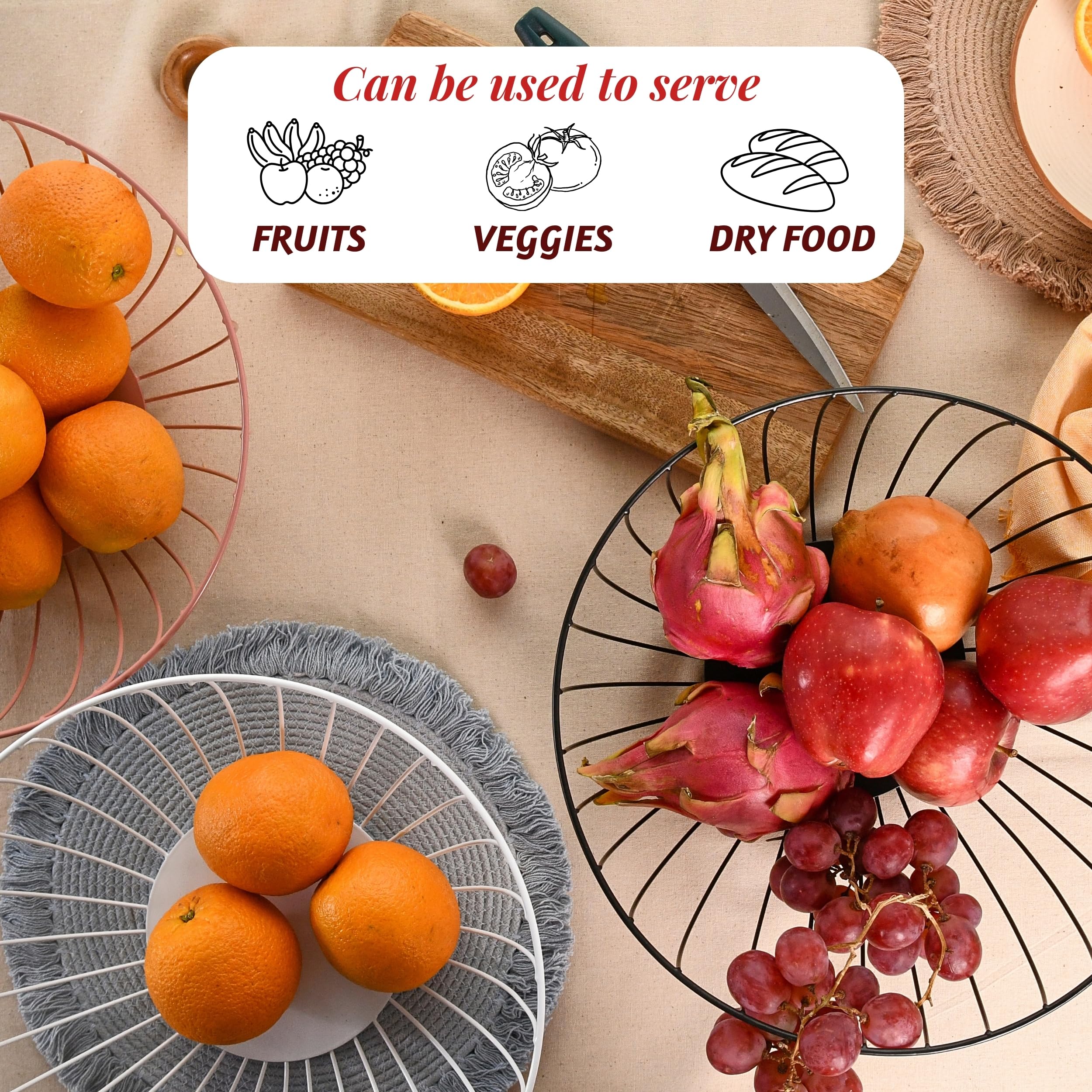 Folkulture Wired fruit bowl Iron - Terracotta