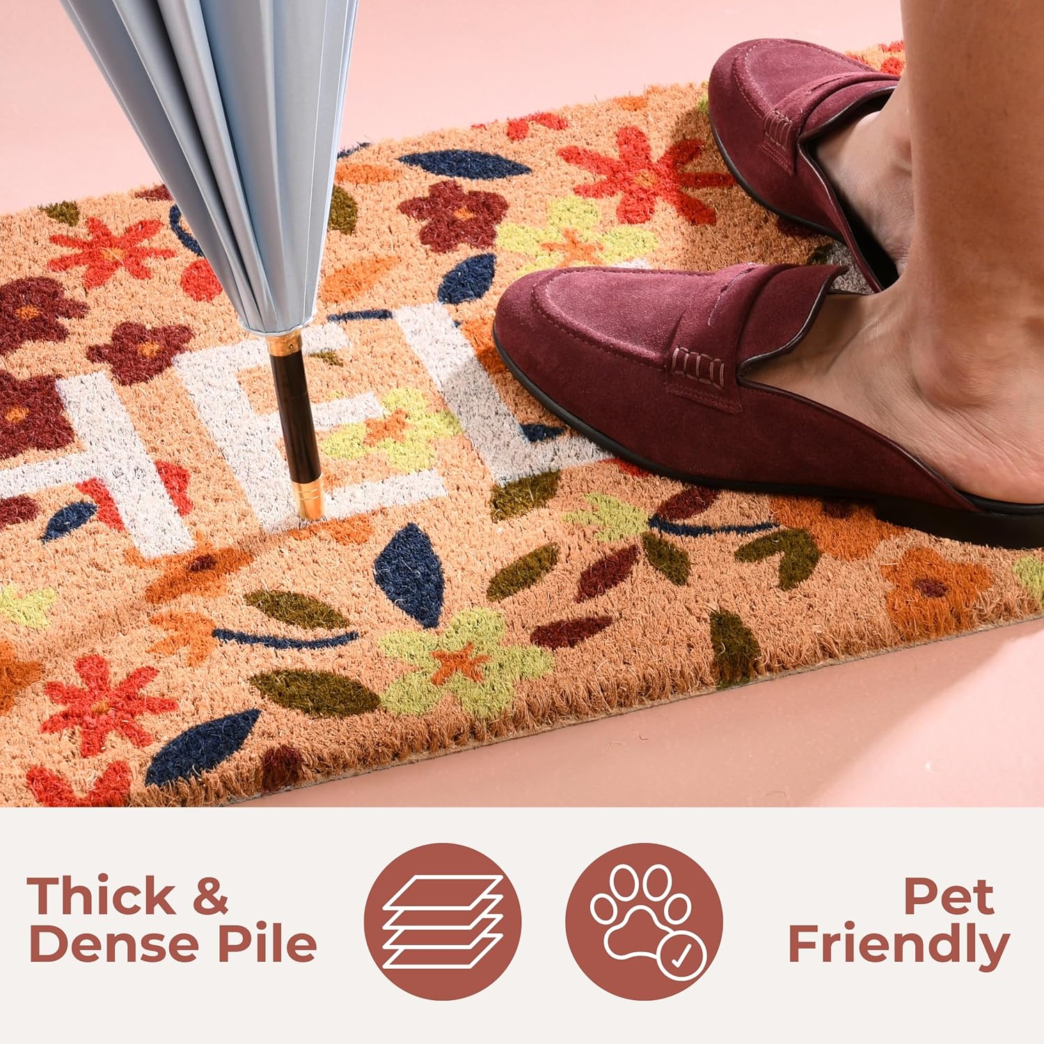 Folkulture Door Mat | (16 x 28) Welcome Matt or Doormat for Home Entrance | Durable & Anti Slip Coir Mats (Home)