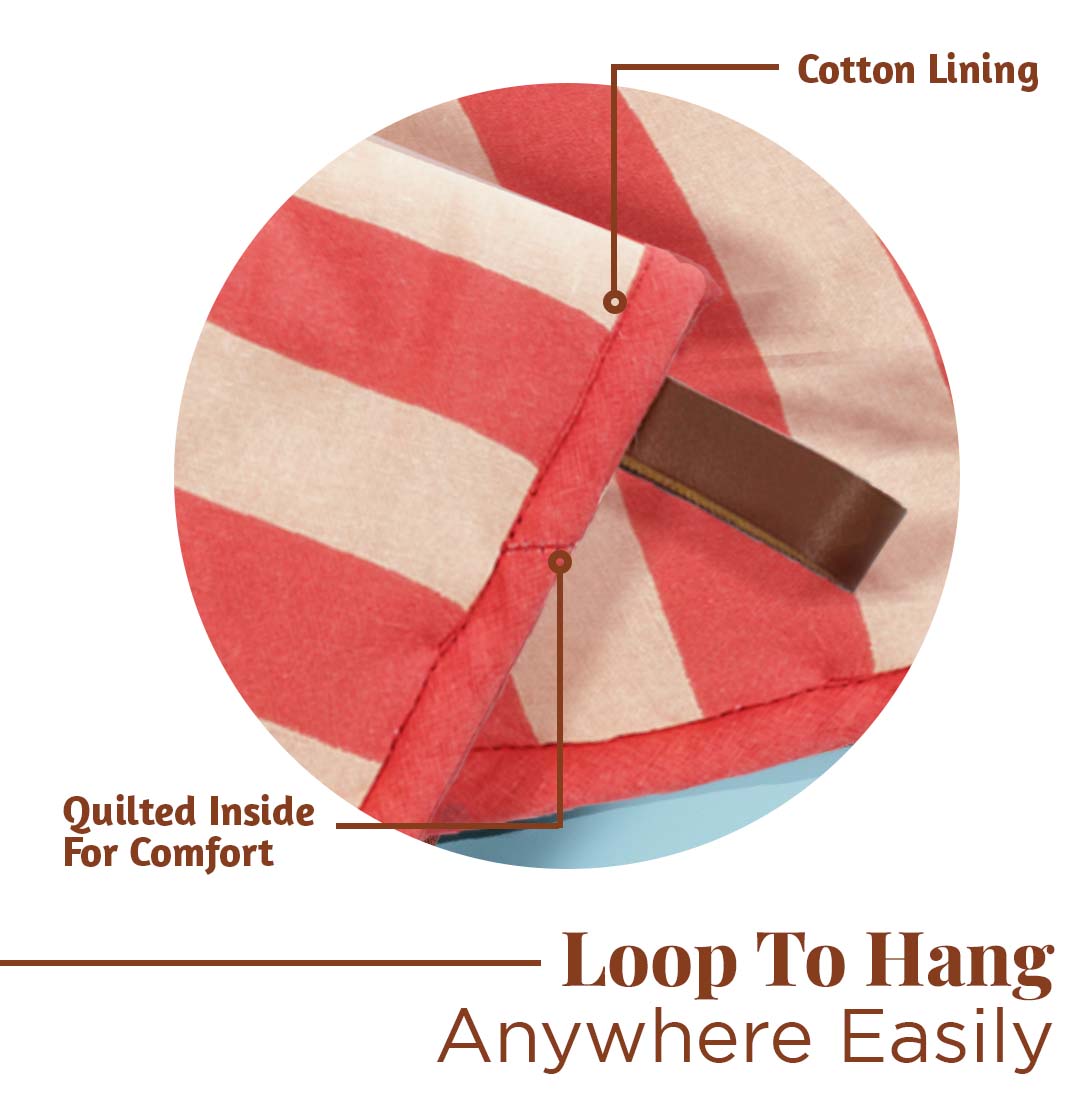 Folkulture Mini Mitts 100% cotton with Silicon  Heat Resistant Kitchen & Baking Mitts - Candy Cane