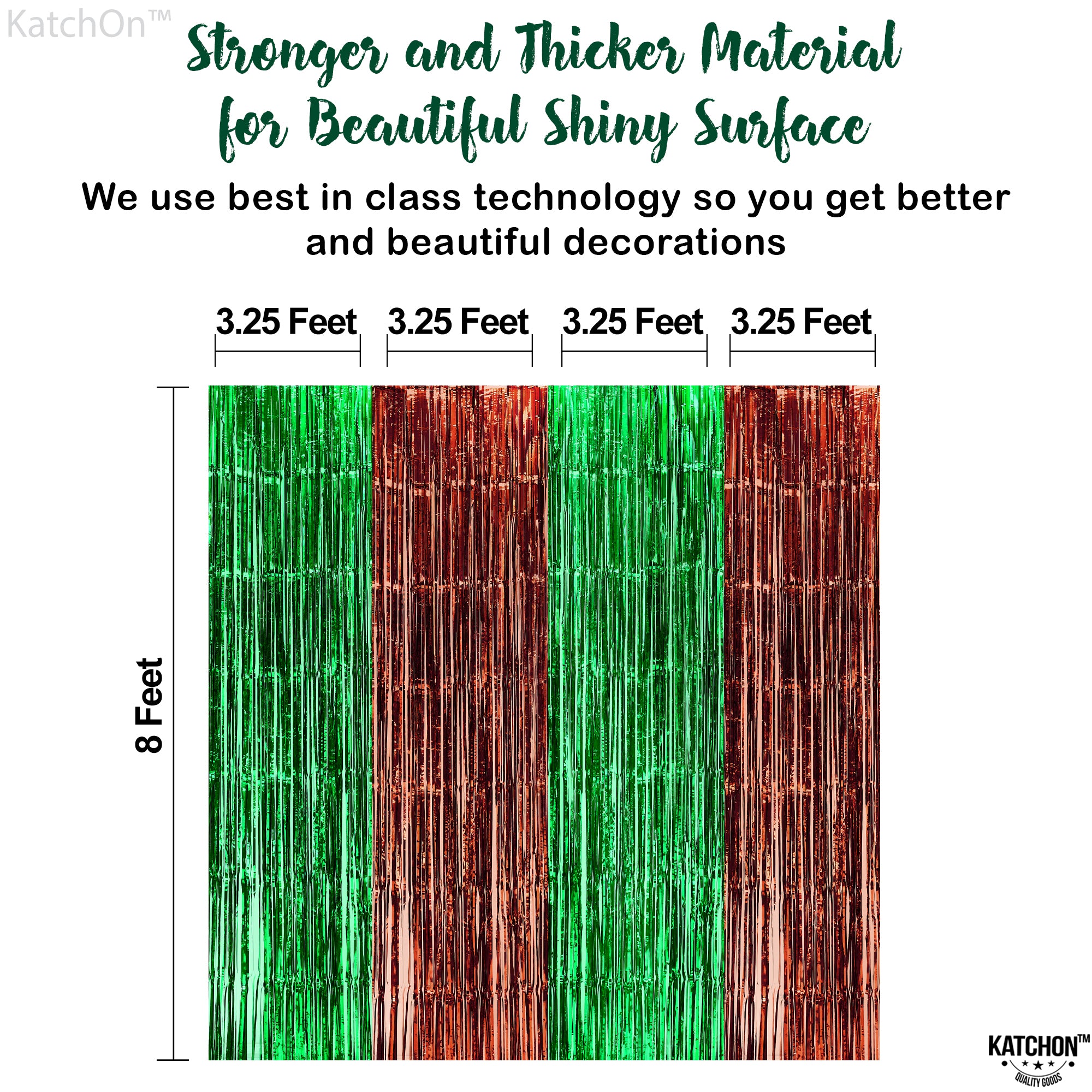 KatchOn, Large 13x8 Feet Green and Brown Fringe Backdrop - Pack of 4 Football Streamers | Football Backdrop, Football Party Decorations | Football Party Backdrop, Football Birthday Party Decorations