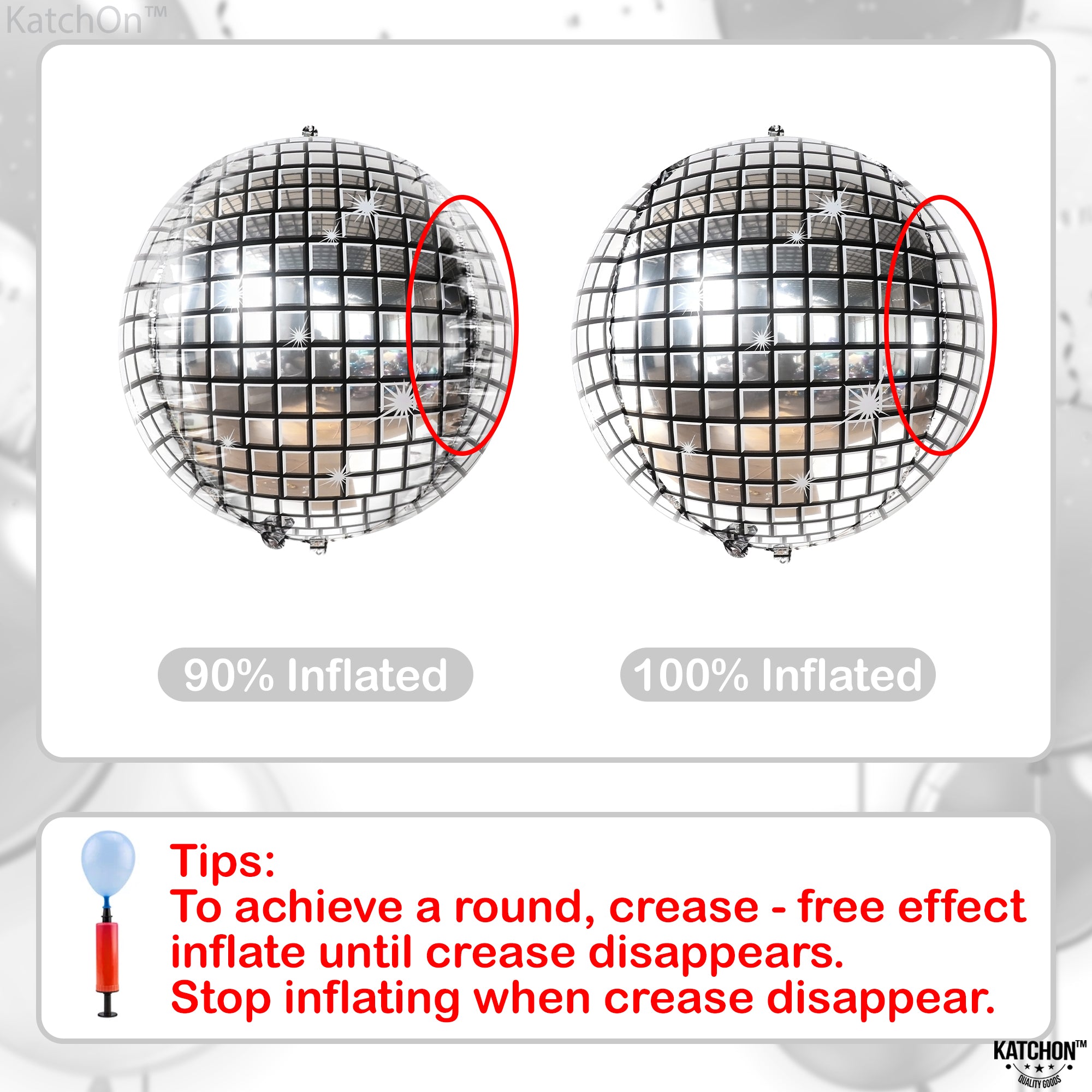 KatchOn, Big Silver Disco Ball Balloons - 22 Inch, Pack of 6 Disco Party Decorations | 4D Sphere Disco Balloons for Disco Bachelorette Party Decorations | Silver Graduation Decorations Class of 2025