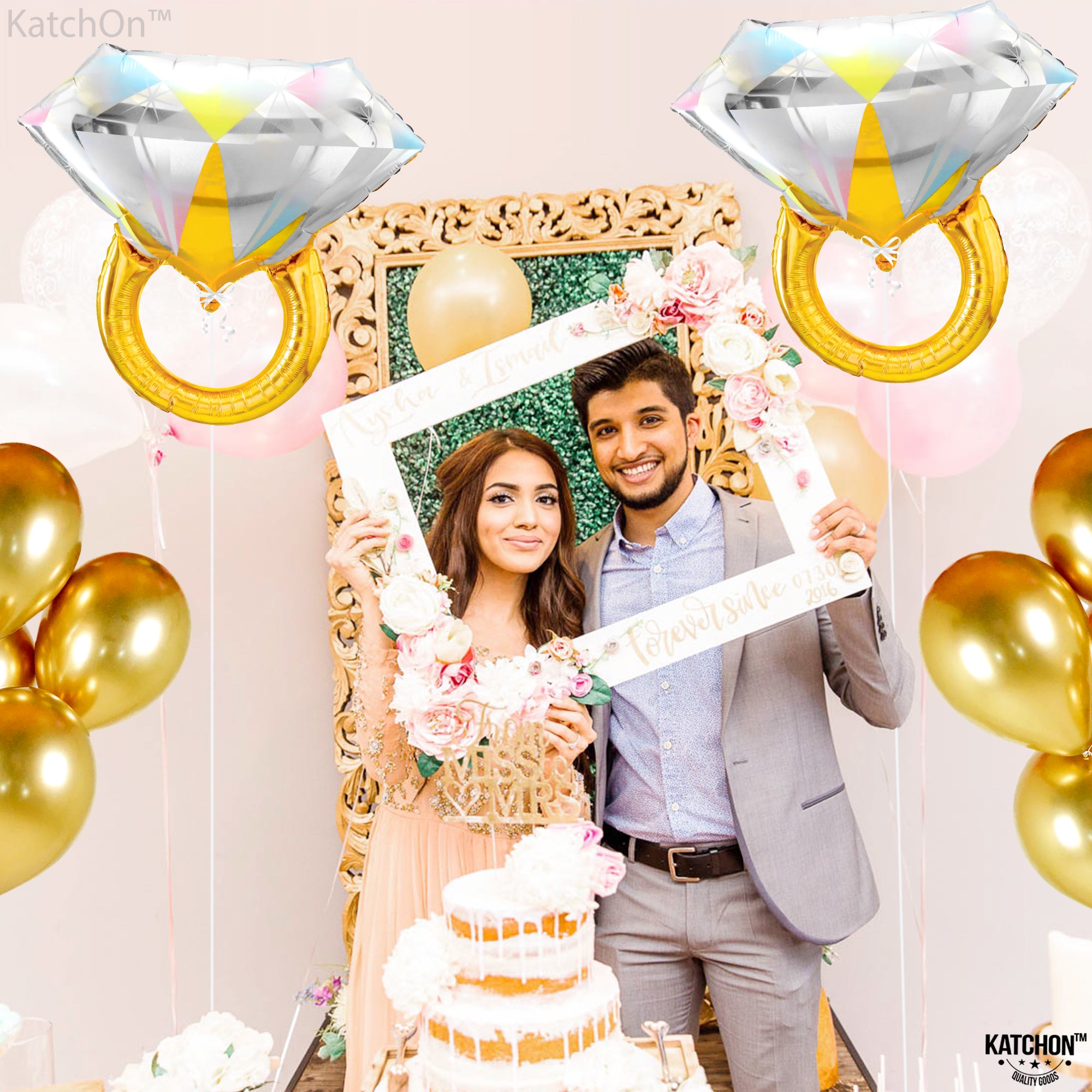KatchOn, Huge Diamond Ring Balloon - 26 Inch | Ring Balloon Bachelorette, Bachelorette Party Decorations | Engagement Ring Balloon, Engagement Party Decorations | Engagement Decorations, Bridal Shower