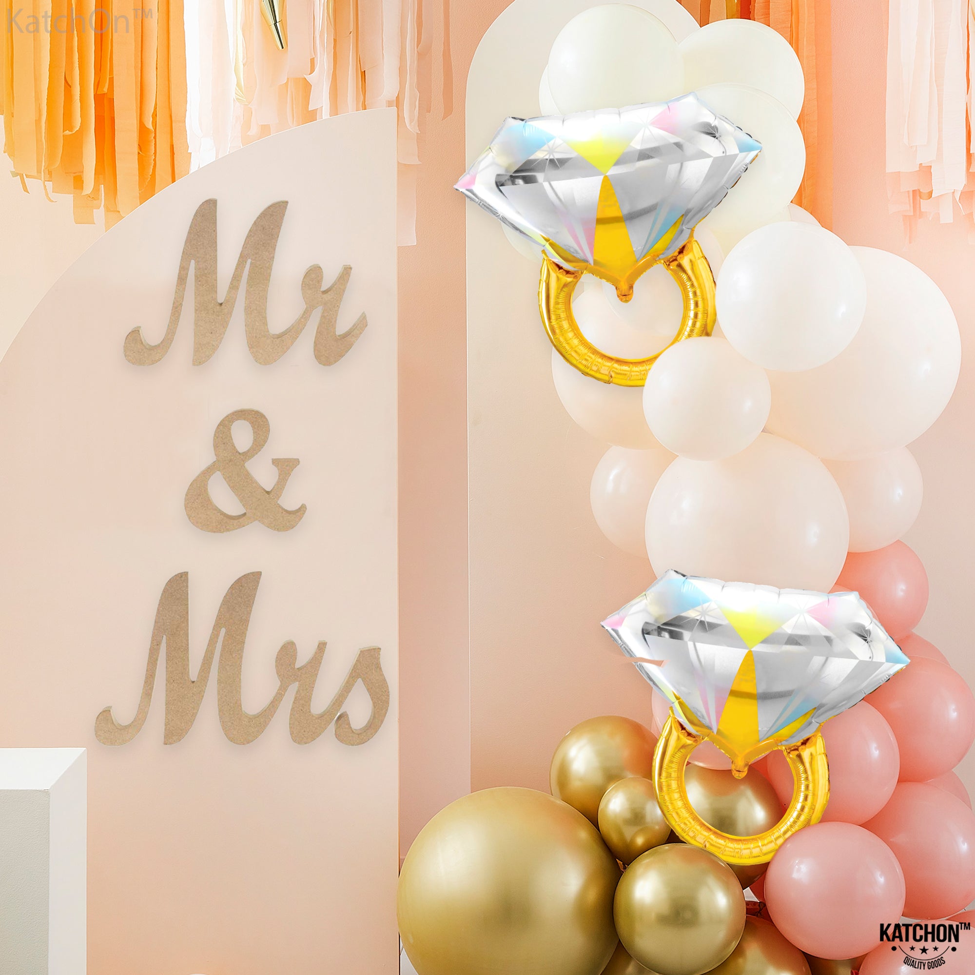 KatchOn, Huge Diamond Ring Balloon - 26 Inch | Ring Balloon Bachelorette, Bachelorette Party Decorations | Engagement Ring Balloon, Engagement Party Decorations | Engagement Decorations, Bridal Shower