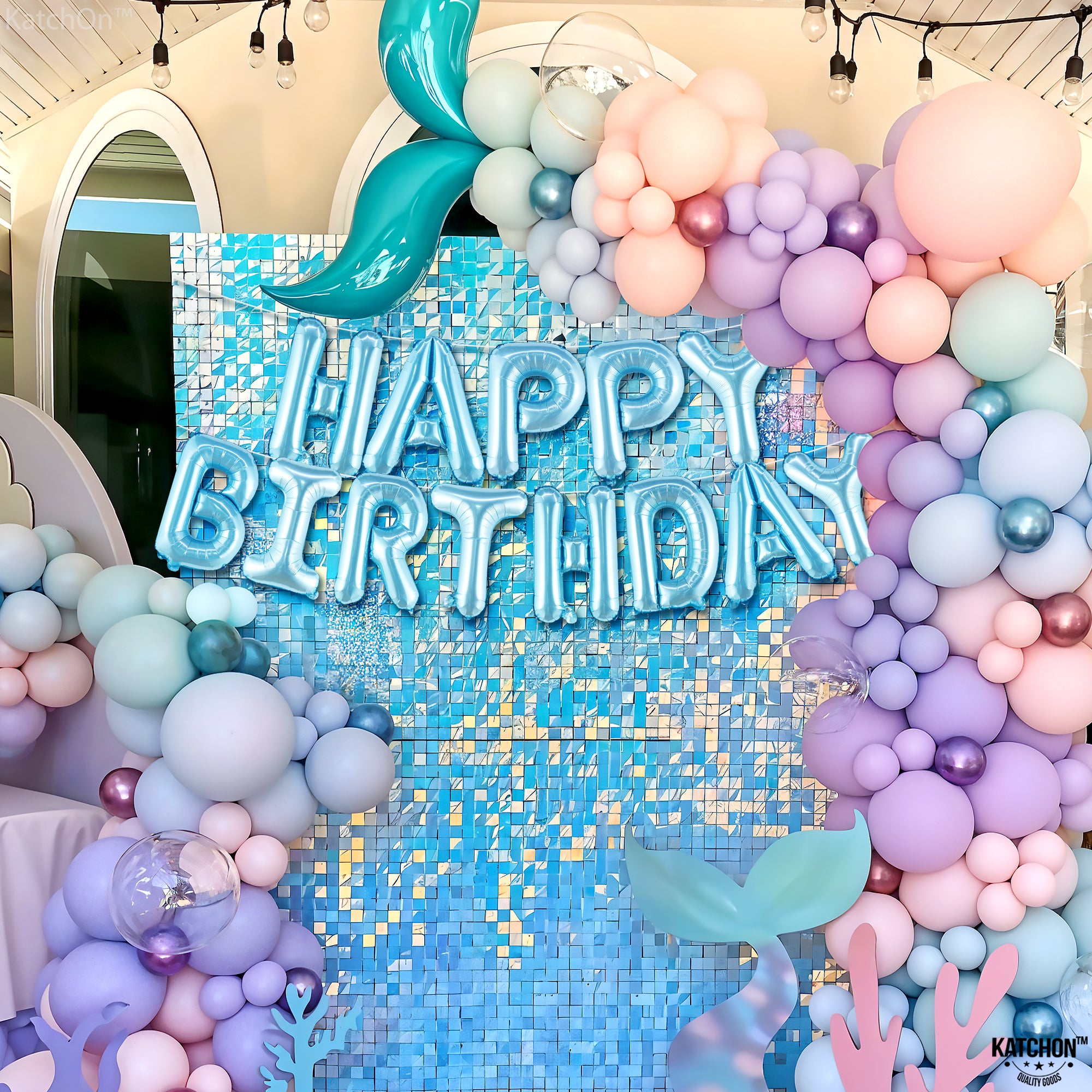 KatchOn, Light Blue Happy Birthday Balloons - 16 Inch | Light Blue Happy Birthday Banner for Light Blue Birthday Decorations for Boys | Happy Birthday Balloons Letters | Happy Birthday Foil Balloons