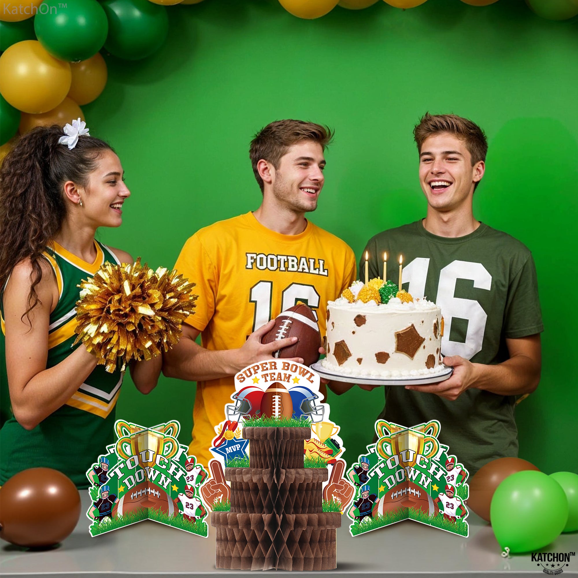 KatchOn, Touch Down Centerpieces - Pack 6 | Football Centerpieces for Table, Football Party Decorations | Football Party Centerpieces, Football Table Decorations, Football Birthday Party Decorations