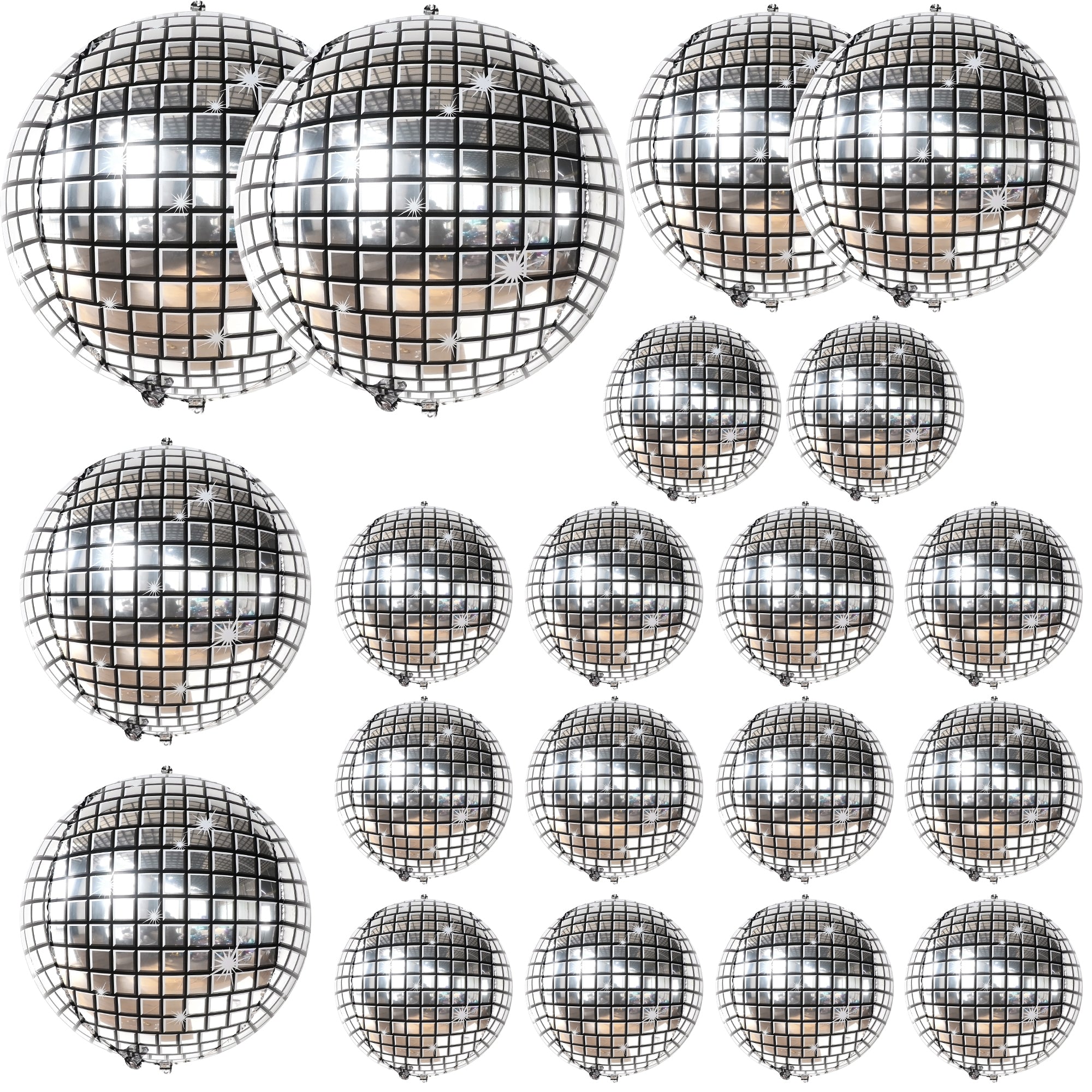 KatchOn, Silver Disco Ball Balloons - 32 Inch, Pack of 20 | Shiny Disco Balloons, Disco Party Decorations | Disco Ball Balloon, Disco Ball Decor | Prom Balloons | Graduation Decorations Class of 2025
