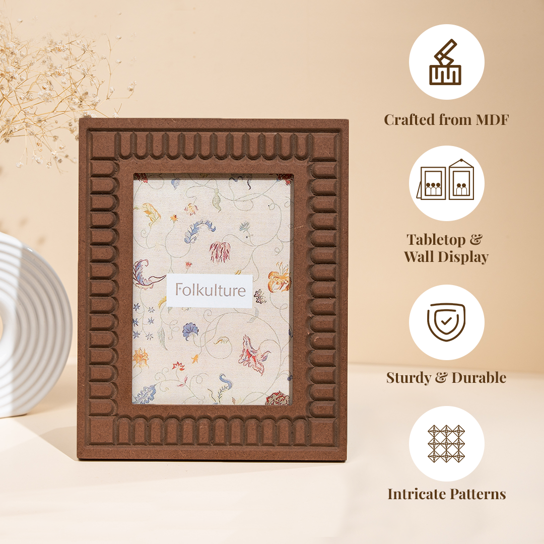 Folkulture Picture Frames 5" x 7" Wooden Picture Frame or Photo Frames for Wall or Poster Frame, Photo Wall Display Gifts for Women (Curvy Tales)