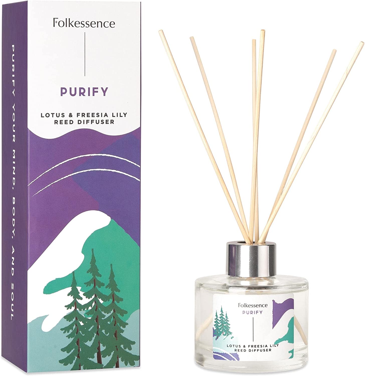 Reed Diffuser Set, 100 ml - Purify, Lotus and Freesia Lily – Folkulture